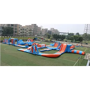 Customized cheap inflatable floating water park, new design giant floating water park