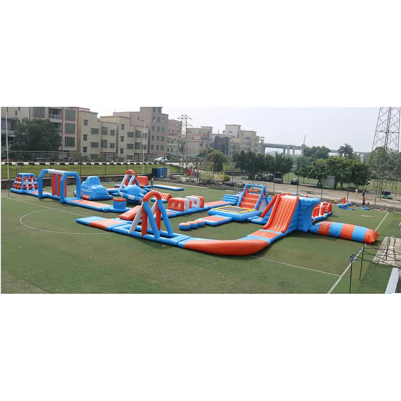Customized cheap inflatable floating water park, new design giant floating water park