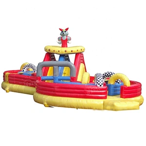 Large commercial cartoon bouncer inflatable Shape Slide for kid