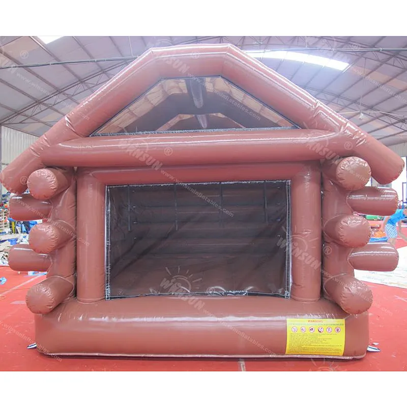 EN14960 approval Christmas inflatable snow cabin, inflatable Christmas bounce house, inflatable snow cabin for kids
