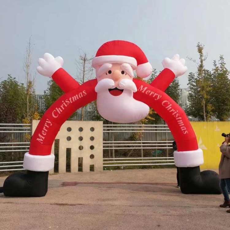 2019 Cute inflatable santa claus bow door, air constant christmas door way for sale
