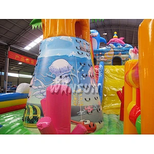 16x8m giant inflatable seaworld slide, inflatable shark amusement fun city,Shark Design Inflatable Fun City Equipment