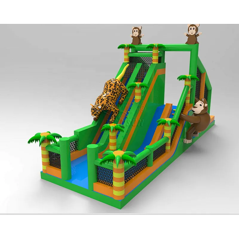 Adrenaline inflatable jumping platform sport games,inflatable monkey slides games with jumping platform  for sale and rentals