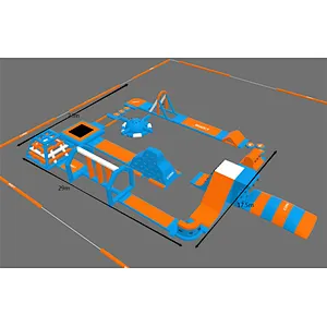 Customized cheap inflatable floating water park, new design giant floating water park
