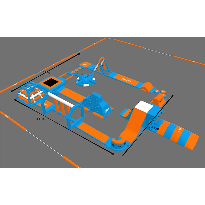 Customized cheap inflatable floating water park, new design giant floating water park