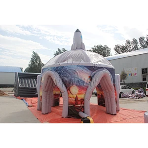 Outer Space Rocket Themed outdoor Inflatable Spider Tent,inflatable spider dome tent