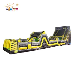 Outdoor big adult inflatable obstacle course equipment, challenge boot camp inflatable obstacle course