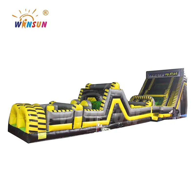 Outdoor big adult inflatable obstacle course equipment, challenge boot camp inflatable obstacle course