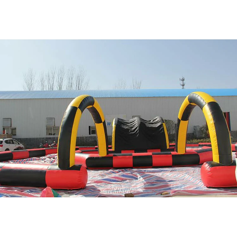 Inflatable Sport Go Kart Racing Track Filed Arena, inflatable hamster ball track racing, inflatable car arena for sale