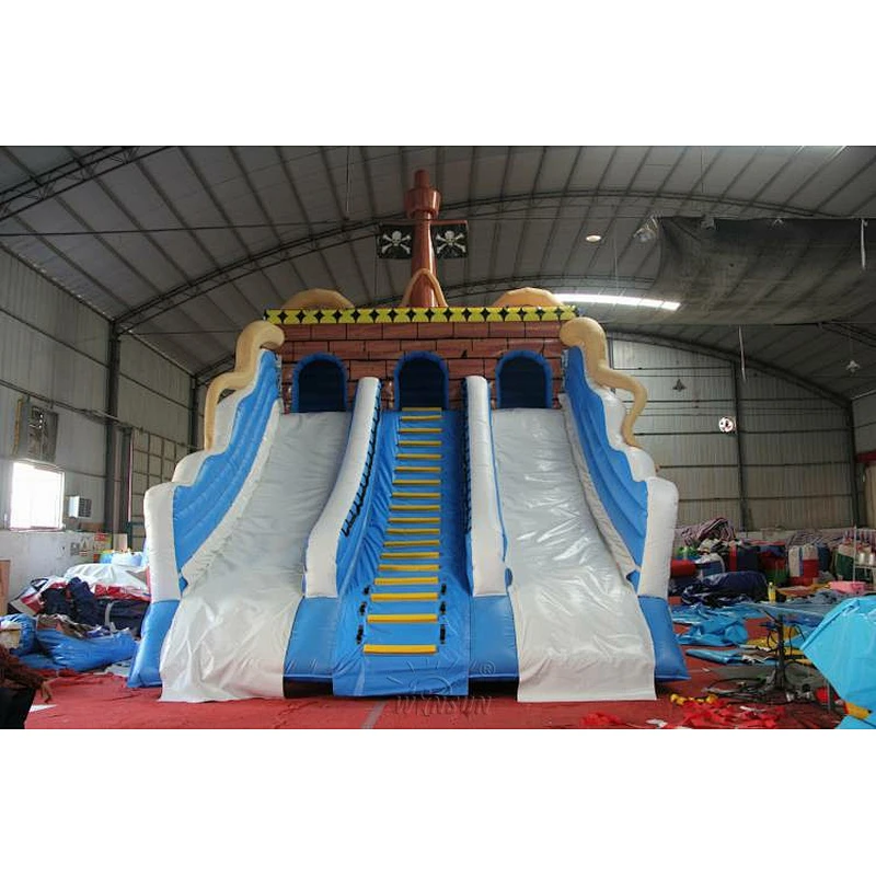 Blue Sea Wave Pirate Ship Water Slide