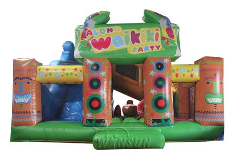 Hawaii themed inflatable combo