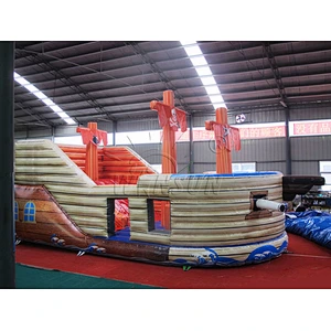 Pirate ship inflatable slide
