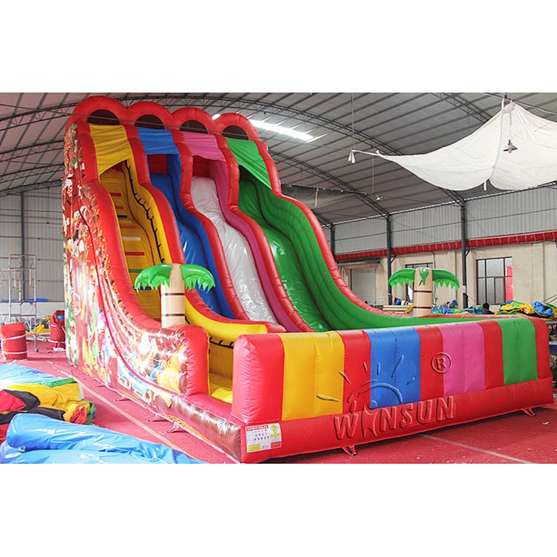 Inflatable Rainbow Four Lane Slide