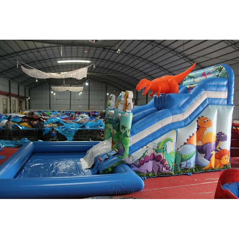Dinasour Water Slide with airtight pool