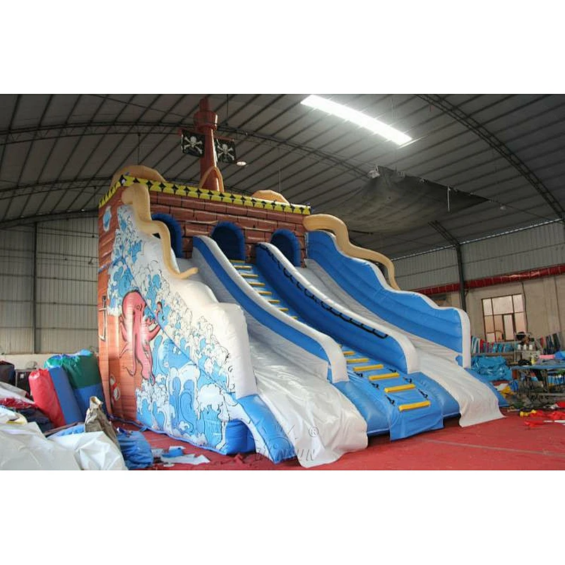 Blue Sea Wave Pirate Ship Water Slide