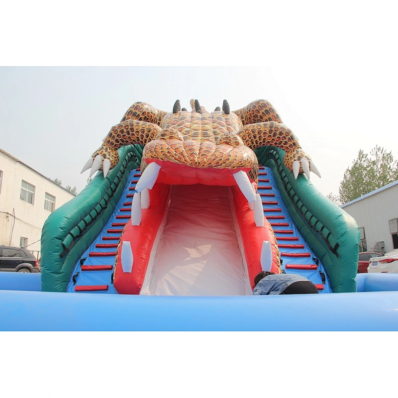 Crocodile Water Slide with Airtight pool