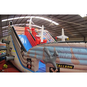 Pirate ship inflatable slide