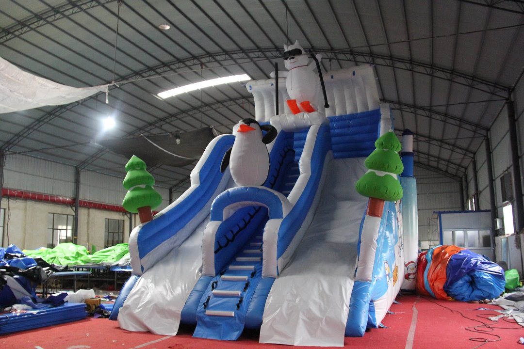 Ice world inflatable water slide