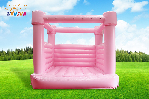 Pink inflatable wedding castle