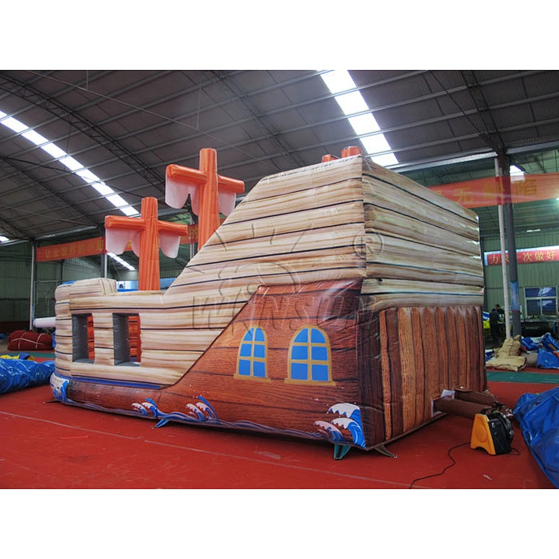 Pirate ship inflatable slide