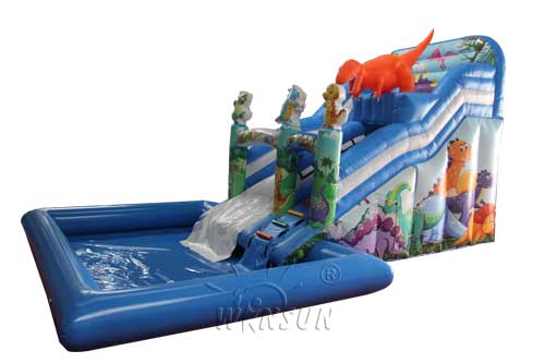 Dinasour Water Slide with airtight pool
