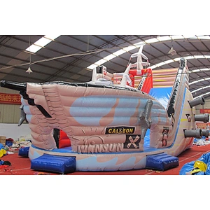 Pirate ship inflatable slide