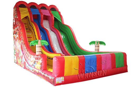 Inflatable Rainbow Four Lane Slide