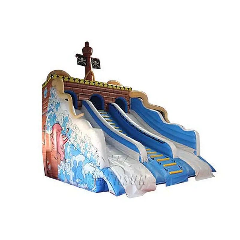 Blue Sea Wave Pirate Ship Water Slide