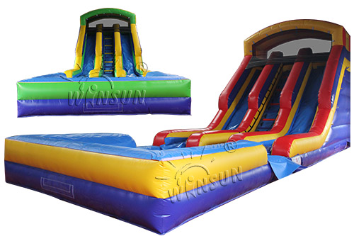 Wet/Dry Inflatable Slide with Pool