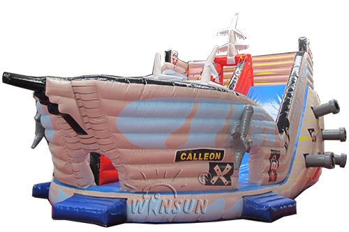 Pirate ship inflatable slide