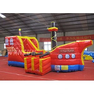 Pirate ship inflatable slide