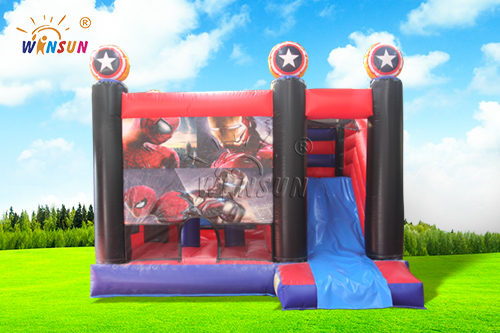 Spiderman Inflatable moonwalk with slide