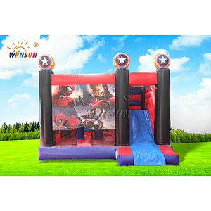 Spiderman Inflatable moonwalk with slide