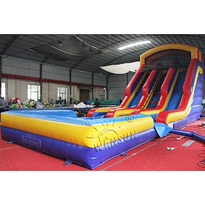 Wet/Dry Inflatable Slide with Pool
