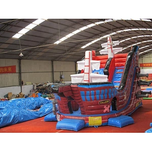 Pirate ship inflatable slide