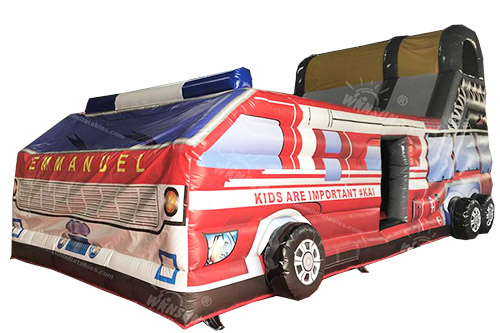 Inflatable Fire Truck Slide