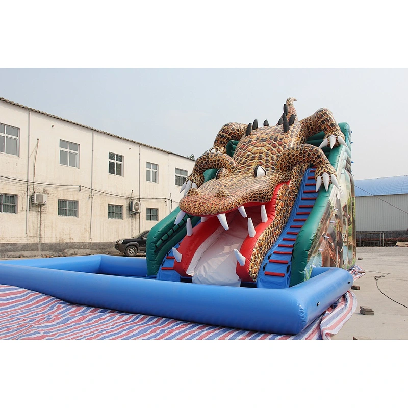 Crocodile Water Slide with Airtight pool