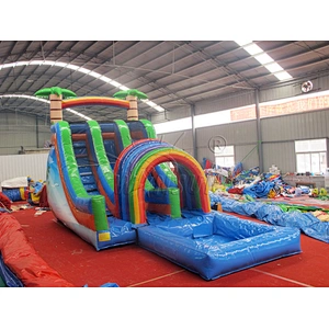 Double Funnel Tunnel Inflatable Water Slide