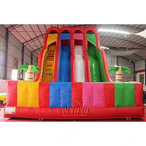 Inflatable Rainbow Four Lane Slide