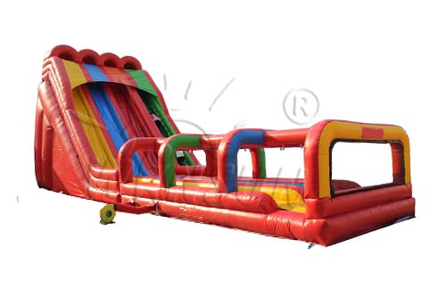 Inflatable Triple Lane Dry Slide
