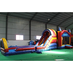 Inflatable Moonwalk with Slip N Slide