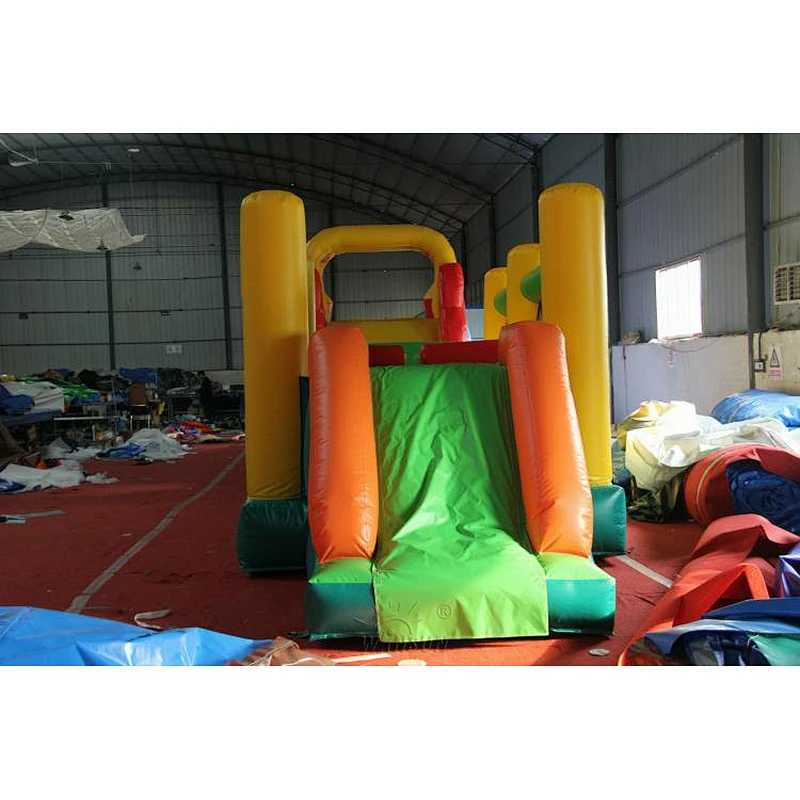 Inflatable obstacle course and slide for kids