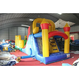 Inflatable obstacle course and slide for kids