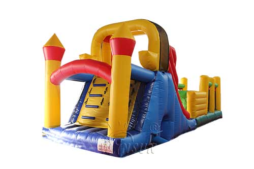 Inflatable obstacle course and slide for kids