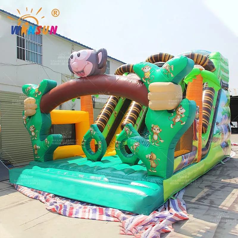 Jungle Monkey Inflatable Slide