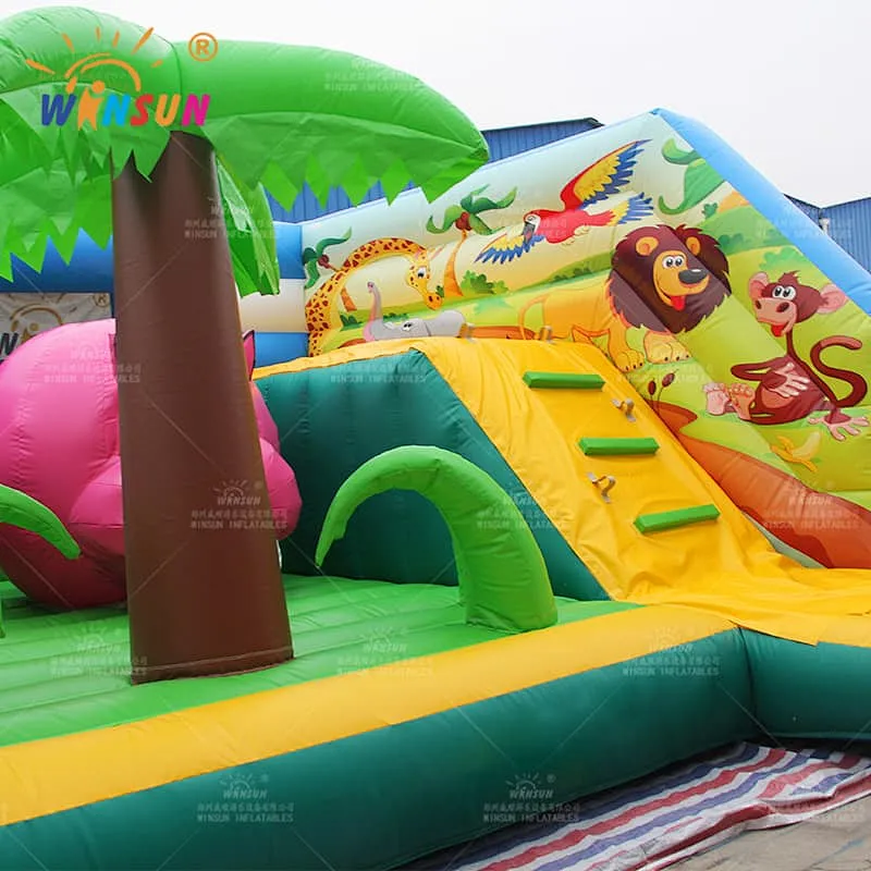 Inflatable Hippo Wipeout Obstacle Course Game