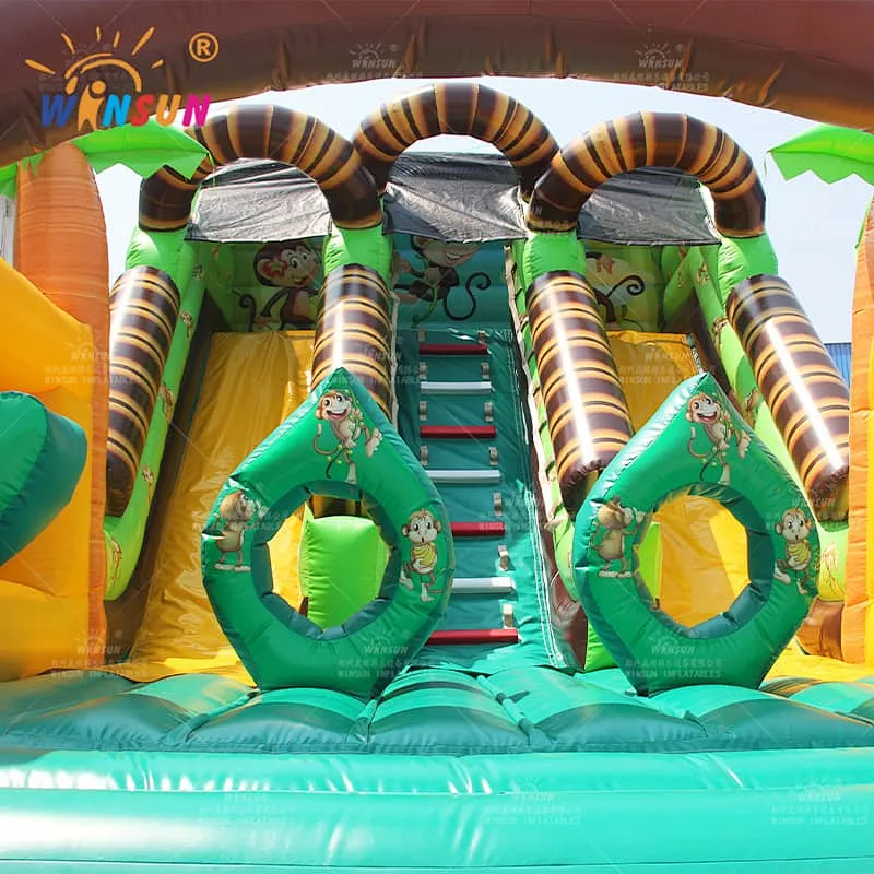 Jungle Monkey Inflatable Slide
