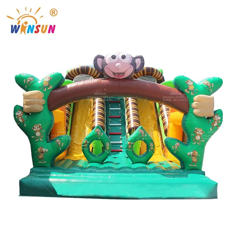 Jungle Monkey Inflatable Slide