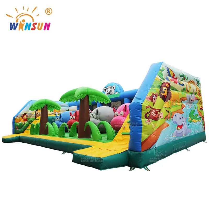 Inflatable Hippo Wipeout Obstacle Course Game
