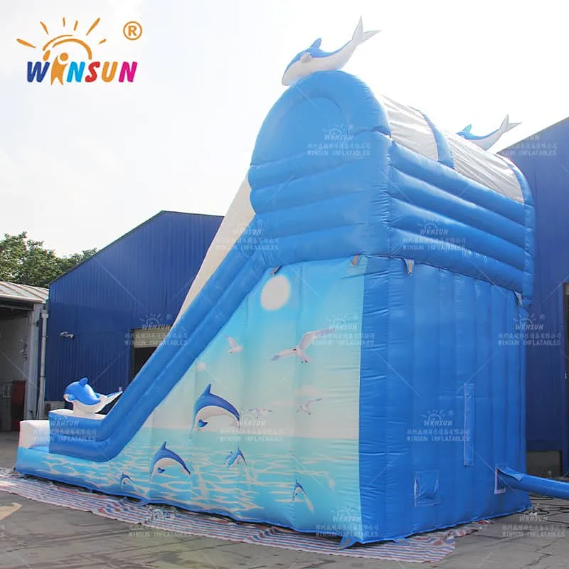 Dolphin Theme Inflatable Dry Slide